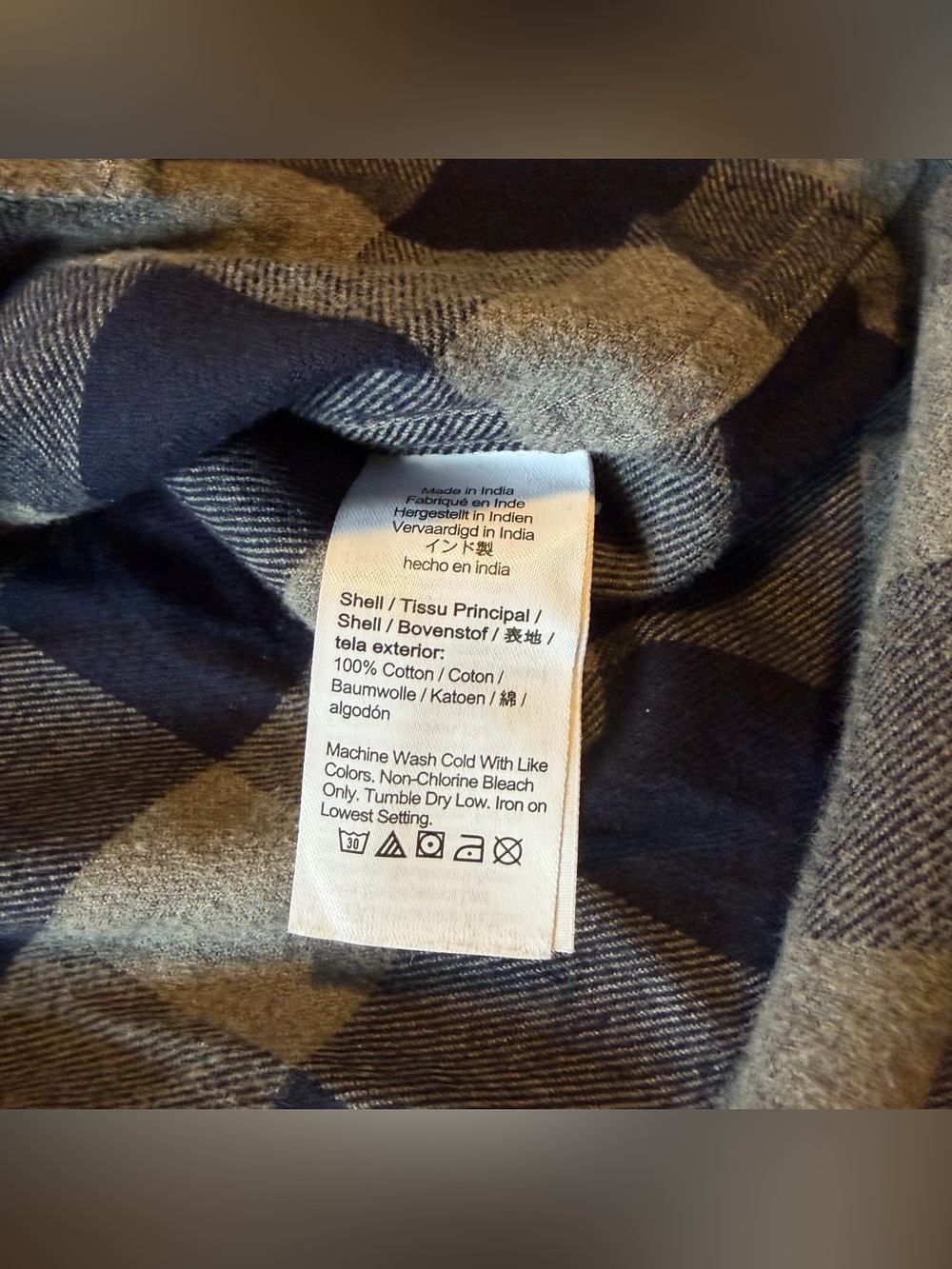 J.Crew Midweight Flannel Workshirt, Navy & Gray Buffalo, Men’s Large - Picture 5 of 6